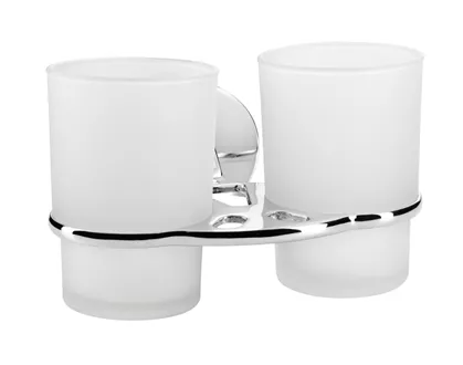 Double tumbler holder Roma chrome-plated