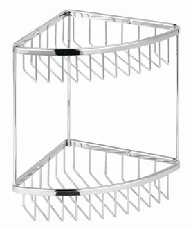 Etagère triang. à 2 étages Lation chromé