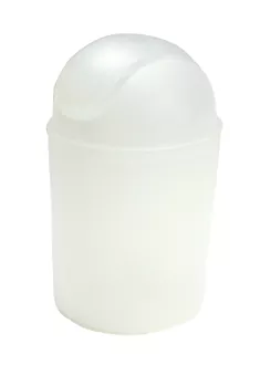 Poubelle cosm.Trend Frosted grande blanc transparent